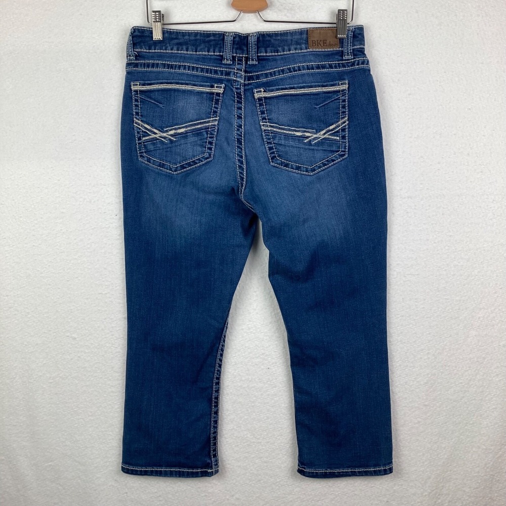 Buckle BKE Denim Harper Mid Rise Dark Wash Size 31 Embroidered  Blue Jeans - Picture 10 of 14